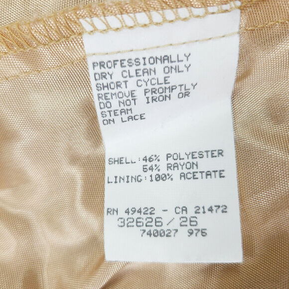 Jessica McClintock Gunne Sax Lace Evening Dress Gown Gold 11/12 EUC Vintage Y2K - Picture 7 of 10